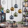 Koyoto Suspension, Boule lumineuse, Suspension Bleu, Or, Vert, 6 lumières