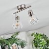 Saire Plafonnier, Spot de plafond Chrome, Nickel mat, 2 lumières