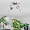 Saire Plafonnier, Spot de plafond Chrome, Nickel mat, 2 lumières