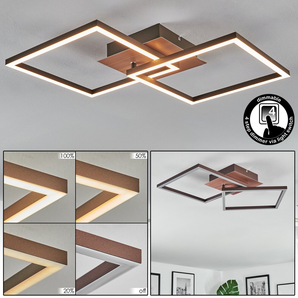 Brina Plafonnier LED Brun, 1 lumière main product photo