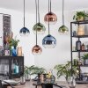 Koyoto Suspension, Boule lumineuse, Suspension Bleu, Vert, Clair, Cuivré, 6 lumières