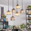 Koyoto Suspension, Boule lumineuse, Suspension Ambre, Clair, Fumé, 6 lumières