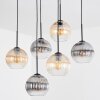 Koyoto Suspension, Boule lumineuse, Suspension Ambre, Clair, Fumé, 6 lumières