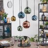 Ripoll Suspension, Boule lumineuse, Suspension Bleu, Or, Vert, Cuivré, 6 lumières