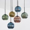 Koyoto Suspension, Boule lumineuse, Suspension Bleu, Or, Vert, Cuivré, 6 lumières