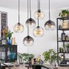 Koyoto Suspension, Boule lumineuse, Suspension Ambre, Clair, Fumé, 6 lumières