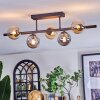 Chehalis Plafonnier, Boule lumineuse Ambre, Fumé, 5 lumières