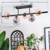 Chehalis Plafonnier, Boule lumineuse Ambre, Fumé, 5 lumières