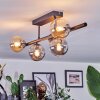 Chehalis Plafonnier, Boule lumineuse Ambre, Fumé, 5 lumières