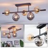 Chehalis Plafonnier, Boule lumineuse Ambre, Fumé, 5 lumières