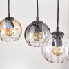 Koyoto Suspension, Boule lumineuse, Suspension Écru, Noir, 5 lumières