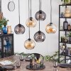 Koyoto Suspension, Boule lumineuse, Suspension Ambre, Fumé, 6 lumières