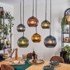 Koyoto Suspension, Boule lumineuse, Suspension Bleu, Or, Vert, Cuivré, 6 lumières