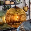Koyoto Suspension, Boule lumineuse, Suspension Bleu, Or, Vert, Cuivré, 6 lumières