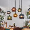 Koyoto Suspension, Boule lumineuse, Suspension Bleu, Or, Vert, Cuivré, 6 lumières