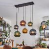Koyoto Suspension, Boule lumineuse, Suspension Bleu, Or, Vert, Cuivré, 6 lumières