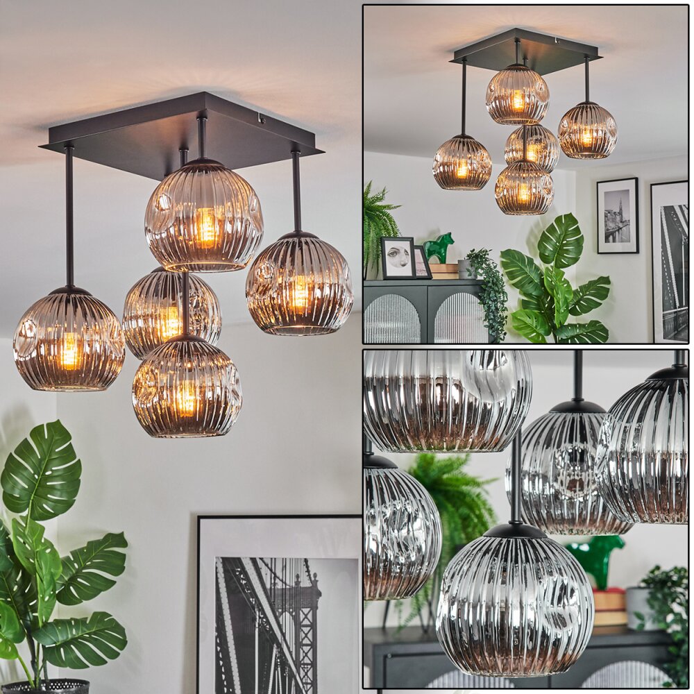 Ripoll Plafonnier, Boule lumineuse Fumé, 5 lumières main product photo