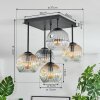 Ripoll Plafonnier, Boule lumineuse Ambre, Clair, Fumé, 5 lumières