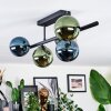 Chehalis Plafonnier, Boule lumineuse Bleu, Vert, Cuivré, 5 lumières