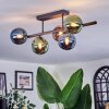 Chehalis Plafonnier, Boule lumineuse Bleu, Vert, Cuivré, 5 lumières