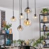 Ripoll Suspension, Boule lumineuse, Suspension Ambre, Clair, Fumé, 6 lumières