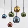 Koyoto Suspension, Boule lumineuse, Suspension Bleu, Or, Vert, Cuivré, 6 lumières
