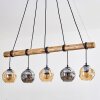 Ripoll Suspension, Boule lumineuse, Suspension Écru, Noir, 5 lumières