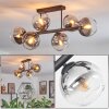Koyoto Plafonnier, Boule lumineuse Clair, Fumé, 6 lumières