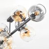 Koyoto Plafonnier, Boule lumineuse Ambre, Clair, Fumé, 8 lumières