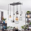 Ripoll Suspension, Boule lumineuse, Suspension Ambre, Clair, Fumé, 6 lumières