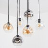 Ripoll Suspension, Boule lumineuse, Suspension Ambre, Clair, Fumé, 6 lumières