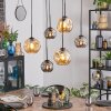 Ripoll Suspension, Boule lumineuse, Suspension Ambre, Fumé, 6 lumières