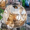 Ripoll Suspension, Boule lumineuse, Suspension Ambre, Fumé, 6 lumières