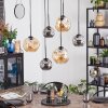 Ripoll Suspension, Boule lumineuse, Suspension Ambre, Fumé, 6 lumières