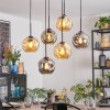 Ripoll Suspension, Boule lumineuse, Suspension Ambre, Fumé, 6 lumières