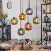 Ripoll Suspension, Boule lumineuse, Suspension Bleu, Or, Vert, Cuivré, 6 lumières