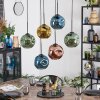 Ripoll Suspension, Boule lumineuse, Suspension Bleu, Or, Vert, Cuivré, 6 lumières
