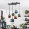 Ripoll Suspension, Boule lumineuse, Suspension Bleu, Vert, Cuivré, 6 lumières