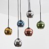 Koyoto Suspension, Boule lumineuse, Suspension Bleu, Chrome, Or, Vert, Cuivré, Fumé, 6 lumières