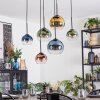 Koyoto Suspension, Boule lumineuse, Suspension Bleu, Or, Vert, Clair, Cuivré, 6 lumières