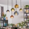 Koyoto Suspension, Boule lumineuse, Suspension Bleu, Or, Vert, Clair, Cuivré, 6 lumières
