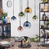 Koyoto Suspension, Boule lumineuse, Suspension Bleu, Or, Vert, Clair, Cuivré, 6 lumières