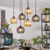 Koyoto Suspension, Boule lumineuse, Suspension Ambre, Fumé, 6 lumières