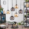 Koyoto Suspension, Boule lumineuse, Suspension Ambre, Fumé, 6 lumières