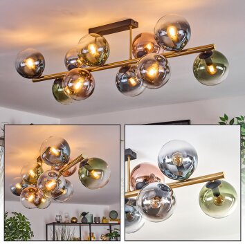 Gastor Plafonnier, Boule lumineuse Or, Noir, 10 lumières Gastor Plafonnier, Boule lumineuse Or, Noir, 10 lumières