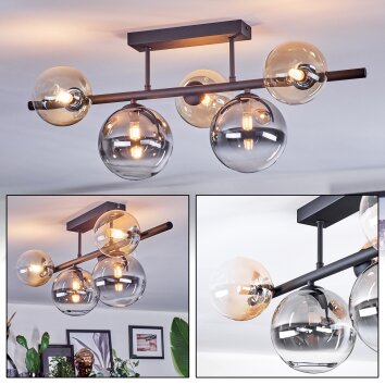 Chehalis Plafonnier, Boule lumineuse Noir, 5 lumières