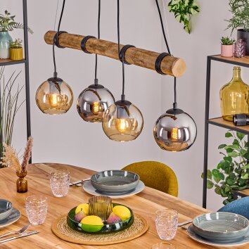Koyoto Suspension, Boule lumineuse, Suspension Écru, Noir, 4 lumières