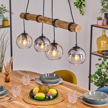 Koyoto Suspension, Boule lumineuse, Suspension Écru, Noir, 4 lumières Koyoto Suspension, Boule lumineuse, Suspension Écru, Noir, 4 lumières