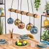 Ripoll Suspension, Boule lumineuse, Suspension Écru, Noir, 5 lumières