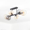 Koyoto Plafonnier, Boule lumineuse Ambre, Clair, Fumé, 6 lumières